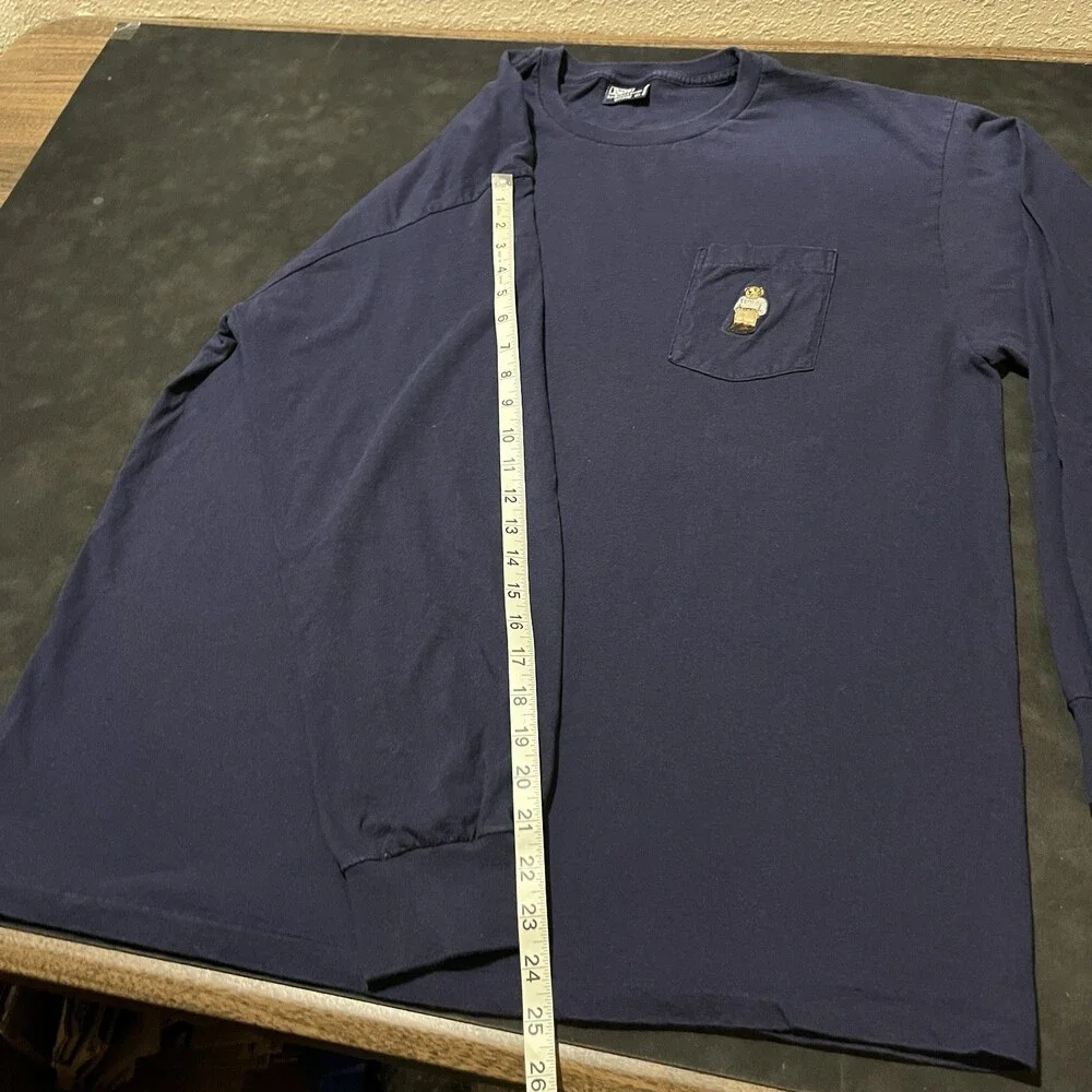 Vintage Polo Bear Ralph Lauren Polo Selvedge Shirt Men USA Made 90s Crewneck 80s